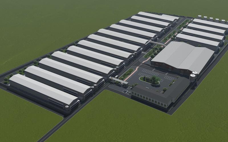 千弓观光工厂建筑园景设计漫游动画 虚拟叙事中的工业美学重构